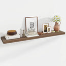 55 Inch Floating Shelves, 12 Inch Deep Floating Shelves for Wall, Floating Shelf with Invisible Brackets, Deep Wall Shelves for Bathroom, Bedroom, Living Room, 1 Pack, Walnut by CozyNest Decor