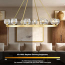 Gold Wagon Wheel Chandelier, 48 Inch Brass Chandeliers with Unique Glass Shade, 12-Light Crystal Large Wagon Wheel Chandeliers for Dining Room, High Ceiling Round Chandelier for Living Room, Foyer by CozyNest Decor