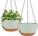 Hanging Planters for Outdoor Indoor Plants, 2 Pack 12 Inch Hanging Basket Plants Outdoor, Self Watering Hanging Planter with Plant Hanger for Garden Home Decoration (Green) by CozyNest Decor