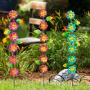 3Pack Flowers Decorative Garden Stakes,Spring Outdoor Metal Flowers Decorations,Metal Yard Art for Outside Patio Porch Decor（22.6 * 5.1IN） by CozyNest Decor