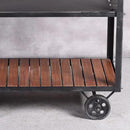 Diwhy Industrial 3 Tier Rolling Utility Storage Cart Wine Beverage, Metal Wine Rack with Wheels Kitchen Bar Dining Room Tea Wine, Storage Cart with Wood by CozyNest Decor
