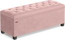 SONGMICS Velvet Storage Ottoman Bench, Foot Rest with Legs, 15.7 x 43 x 15.7 Inches, End of Bed Bench, Storage Chest, Load up to 660 lb, for Living Room, Bedroom, Entryway, Jelly Pink ULSF089R01 by CozyNest Decor