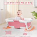 Collapsible Baby Bathtub,Baby Bath Tub with Soft Cushion & Thermometer,Baby Bathtub Newborn to Toddler 0-36 Months,Portable Travel Baby Tub by TinyTreasures Baby Boutique