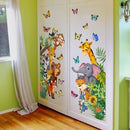 Jungle Animal Wall Decals, Cartoon Animal Sticker Safari Elephant Lion Monkey Wall Decals for Baby Room Playroom Bedroom Classroom Kindergarten Decor by TinyTreasures Baby Boutique
