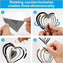 12 Metal Heart Bird Scarer Discs Set, Wind Spinners 3D Helix Reflector Stainless Steel Sparkly Outdoor Garden Decor, Scare Birds & Animals Away from Garden Yard Patio Lawn Farm Wind Sculpture Gifts by GreenHaven Gardens