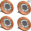 Outdoor In-Ground Lights Solar Disc Lights Outdoor Solar Garden Lights In Ground Solar Landscape Light 4Pack 12 led for Pathway Yard Patio Walkway by GreenHaven Gardens