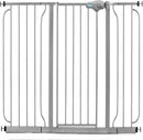 Regalo Easy Step 49-Inch Extra Wide Baby Gate, Includes 4-Inch and 12-Inch Extension Kit, 4 Pack of Pressure Mount Kit and 4 Pack of Wall Mount Kit, Platinum by TinyTreasures Baby Boutique