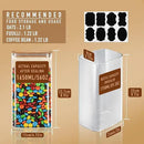 56oz Rectangle Airtight Glass Storage Containers with Bamboo Lids (Set of 3), Square Food Storage Jar, Pantry Organizers for Oats, Cereal, Pasta and Coffee beans (‎with Black Lable) by CozyNest Decor