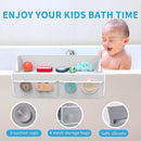 Gray Bathtub Splash Guard with Suction Cups, Waterproof Mesh Toy Organizer for Kids, Bath Toy Storage, Fits Most Tubs, Easy to Clean (Grey) by TinyTreasures Baby Boutique