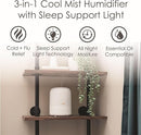 Crane Top Fill Mini Humidifier for Bedroom and Nursery 3-in-1 Essential Oil Diffuser Sleep Light 0.5 Gallon Baby Humidifier by TinyTreasures Baby Boutique