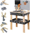 Wooden Toy Workbench for Kids, Construction Workshop Tool Bench Toys,51 Pieces Toy Tools Set w/Storage Space, Educational Gift for Girls & Boys Children 3+Years by TinyTreasures Baby Boutique