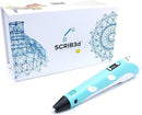 SCRIB3D P1 3D Printing Pen with Display - Includes 3D Pen, 3 Starter Colors of PLA Filament, Stencil Book + Project Guide, and Charger by TinyTreasures Baby Boutique