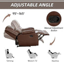 EBELLO Genuine Leather Manual Recliner Chair, Reclining Sofa Chair Couch for Living Room, Bedroom Furniture, Meeting Room, Brown by CozyNest Decor