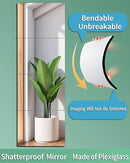 Shatterproof Wall Mirror Full Length for Bedroom, Acrylic Gym Mirrors For Home, Extra Thick: 0.1 inch, 10 x 10 inch x 4 Pcs, Workout Mirrors Safe for Kids, Over The Door, Long Wall Mounted by CozyNest Decor