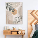 Abstract Boho Tapestry, Mid Century Tropical Tree Leaves Modern Geometric Arch Bohemian Botanical Tapestry, Home Aesthetic Wall Hanging Art Decor for Living Room Bedroom Dormitory 60x80 Inch