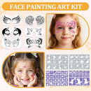 42 Color Face Painting Kit for Kids-Non Toxic Water Activated Face Paint Palette with 16 Crayons,6 Reusable & 63 Sticky Stencils,Brushes,Gems.Ideal Choice for Carnival,Halloween,Parties,Makeup etc. by TinyTreasures Baby Boutique
