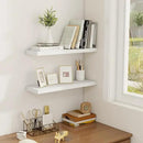 Fun Memories Floating Shelves for Wall, 22.5" Rustic Wood Deep Wall Mounted Shelves with Invisible Brackets for Decor & Storage, Floating Shelf for Living Room, Bathroom (White, Set of 2) by CozyNest Decor