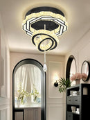 Flashing God Dia 20" Modern Chandeliers for Dining Room Black Flush Mount Ceiling Chandeliers LED Dimmable Pendant Lighting Crystal Ceiling Light Fixture for Living Room Bedroom Hallway 2700K-6000K by CozyNest Decor
