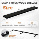 Floating Shelves for Wall, 48 Inch Floating Shelves for Home Decor, Wall Mounted Rustic Wood Shelves, Bathroom, Hanging Deep Shelf for Bedroom, Living Room, Kitchen (Black, Set of 2) by CozyNest Decor
