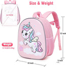 SUN EIGHT Toddler Backpack for Girls, Lunch Backpack Cute 3D Cartoon Animal Waterproof School Bag for Baby Girl Boy 2-5 Years（unicorn） by TinyTreasures Baby Boutique
