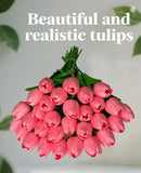 15 Pcs Artificial Tulip PU Fake Flower Realistic Touch Spring Summer Fake Flowers for Home Decor Outdoor Garden Parties and Wedding by CozyNest Decor