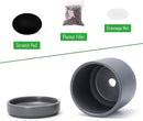D'vine Dev 3.5 Inch & 4.7 Inch Ceramic Planter Pots for Plants with Drainage Hole and Saucer, X-Small Plant Pots Set, Speckled Grey, 94-G-XS-3 by GreenHaven Gardens