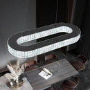 Modern Crystal Chandelier, Dia 40" Rectangular Chandelier for Dining Room,Black Rectangle Crystal Ceiling Light Luxury Oval Chandeliers for Living Room Kitchen Island by CozyNest Decor