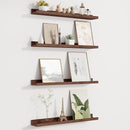 Picture Ledge Shelf for Wall, Floating Shelves Set of 4, 24 Inch Long Nursery Book Shelves for Toys Storage, Kids Bookshelf Wall Mounted for Books Photo Frames, Walnut by TinyTreasures Baby Boutique