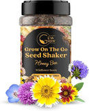 Mini Wildflower Seed Shaker – Honey Bee Wildflower Mix, by GevaGrow | Bulk 90,000+ Seeds | Pollinator Bee Attracting Flower Seeds for Planting in Pots & Outdoor Gardens | No Messy Packets by GreenHaven Gardens