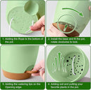 Uneed Indoor Self Watering Planters with Drainage Holes and Saucers, 7/6.5/6/5.5/5 Inch-5 Pots,for Indoor Plants, Herbs, Succulents-Green by CozyNest Decor