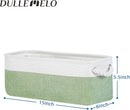 DULLEMELO Toilet Paper Storage Basket, Toilet Paper Basket for Back of Toilet, Bathroom Storage Basket for Cosmetics Towels Toilet Paper, Toilet Tank Basket with Rope Handles for Toilet(White&Green) by TinyTreasures Baby Boutique