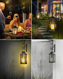 Otdair Solar Lanterns Outdoor Waterproof, 2 Pack 14" Solar Lantern with Glass Retro LED Flickering Flameless Candle,Lanterns Decorative Outdoor for Gift, Yard, Garden, Patio, Balcony,Porch, Party by CozyNest Decor