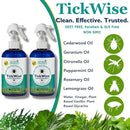 3 Moms Organics, TickWise 8oz Extra Strength Double Whammy 2-Pack - DEET- Free, Tick and Insect Repellent, Plant Based Essential Oils, All Natural Ingredients, Safe for Kids, Adults, Dogs & Horses by TinyTreasures Baby Boutique