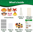 Skillmatics Poke-in Art - Animal Masks, Mess-Free Fun for Kids, DIY Wood Craft Kits, Creative Activity, Gifts for Girls & Boys Ages 4, 5, 6, 7, 8, 9 by TinyTreasures Baby Boutique
