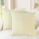 CaliTime Throw Pillow Covers Decorative 24 X 24 Inches Pack of 2 Cozy Chenille Cushion Cases for Couch Sofa Bed Living Room Home Beige by CozyNest Decor