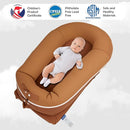 Baby Lounger, Deluxe Infant Lounger, Baby Nest Cover for Baby, Breathable Cotton, Adjustable Baby Floor Seat for Tummy Time, Newborn Essentials for Baby 0-12 Months (Brown) by TinyTreasures Baby Boutique