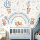 decalmile Rainbow Animal Wall Decals Hot Air Balloon Animals Bear Clouds Wall Stickers Baby Nursery Kids Bedroom Living Room Wall Decor by TinyTreasures Baby Boutique
