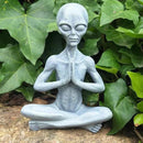 Yoga Alien Statue, Sci-fi Outer Space UFO Alien Figure, Resin Medition Alien Home Office Bookshelf Decor Sculpture, 6.3" H by GreenHaven Gardens