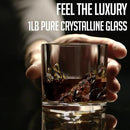Grand Canyon Heavy Crystal Whiskey Glasses Gift Set of 4, Thick Freezable Bourbon Glass 1lb Each, Premium Whiskey Gifts for Men, Frozen Crystal Chills Cocktails, 10 oz by CozyNest Decor