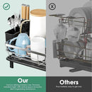 MOUKABAL Dish Drying Rack - Stainless Steel Dish Rack, Dish Racks for Kitchen Counter, Drying Rack Kitchen with Removable Utensil Holder, Drainboard and Glass Organizer (Black) by CozyNest Decor