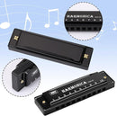 UPINS Harmonica, 4PCS Key of C 10 Hole 10 Tones Titanium Color Harmonica with Case for Beginner(Black) by TinyTreasures Baby Boutique