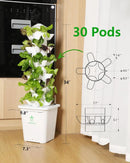 Hydroponic Tower Growing System，30 Pods Vertical Garden，Suitable for Indoor and Outdoor, Grow Herbs and Vegetables，Houseplant Farming with Water Circulation and Automatic Timer by GreenHaven Gardens