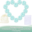 wegreeco Nursing Breast Pads (14 Pack) + Laundry Bag & Travel Storage Bag, 4.7 inch - Washable & Reusable Breastfeeding Nursing Pads (Plain Shape, Blue Wave, Large) by TinyTreasures Baby Boutique