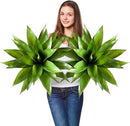 JUSTOYOU 28" Artificial Agave Plants Outdoor Large Fake Agave Plants Faux Succulents for Outdoor Indoor Home Front Porch Decor (2, Green) by CozyNest Decor