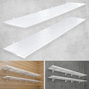 4-Pack 1.5x4ft Heavy Duty Garage Wall Shelving, 1000 lbs Load Capacity, Garage Storage Rack with Hooks, White by GreenHaven Gardens