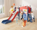 YUFU 12 in 1 Kids Slide for Toddlers, Toddler Slide Playset with Golf, Drawing Board, Climber, Basketball Hoop and Storage Space, Indoor Outdoor Toddler Playground for Kids Age 1-3 (Blue Red) by TinyTreasures Baby Boutique