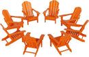 Westin Outdoors Laguna WO Outdoor Adirondack Folding Patio Chairs 8 PCS Set Retro Beach Aesthetic for Backyard, Lawn, Patio, Deck, Garden, Weather Resistant Polyethylene Plastic Lounger (Orange) by GreenHaven Gardens