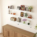 BGMG Floating Shelves for Wall 48 inch Long,Rustic Solid Wooden Deep Wall Shelves for Bathroom Living Room Bedroom Kitchen Farmhouse Set of 2-48x6.7x1.25 inch- White by CozyNest Decor