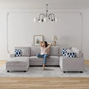 L Lengend Vansen Modular Sectional Sofa U Shaped Couch with Ottoman Modern Reversible Corner Sectional Couch for Living Room (Light Grey, U Shaped Sofa-3) by CozyNest Decor