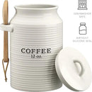 Barnyard Designs Coffee Canister for Kitchen Counter, Decorative Ceramic Coffee Container, Rustic Farmhouse Canister Jar, White (Coffee) by CozyNest Decor